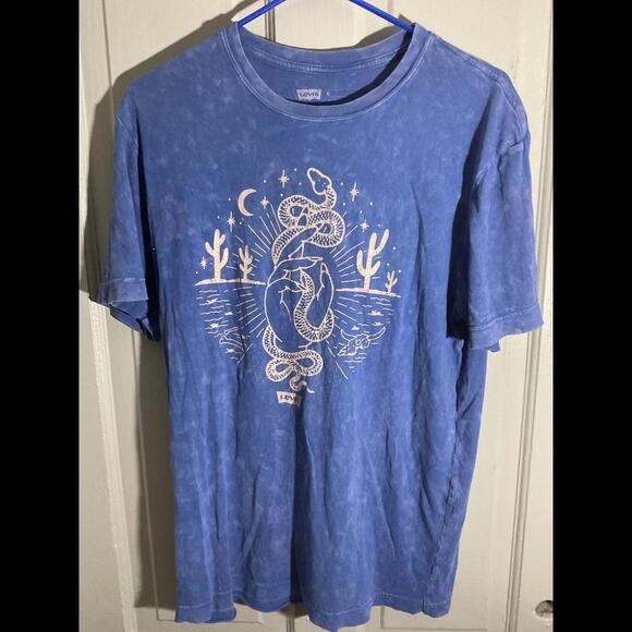 Other - Levi’s Blue southwestern Well Worn Snake and Cactus T Shirt Size Medium